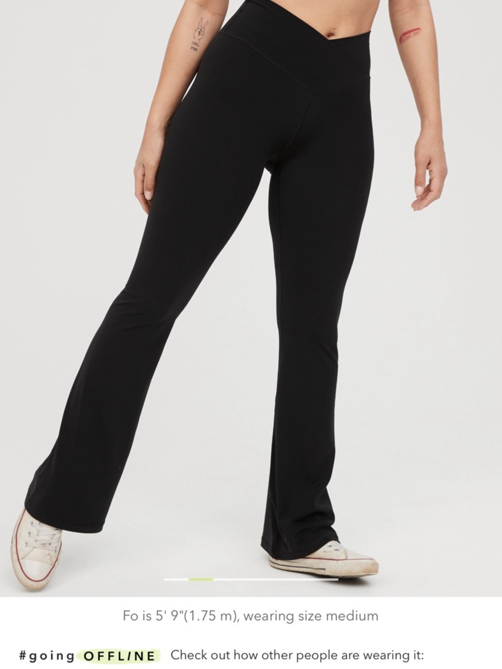 OFFLINE By Aerie Real Me High Waisted Crossover Flare Legging XS Short